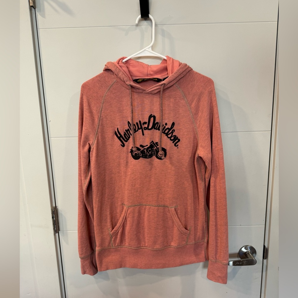 Harley Davidson 🏍️Sweatshirt Hoodie Embroidered Motorcycle Pink Coral Tan Black